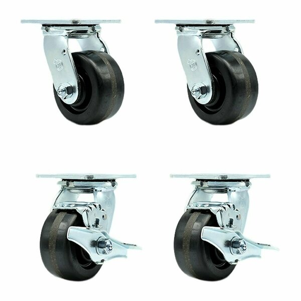 Service Caster Tool Box Caster Wheel Set 4'' Phenolic Swivel Casters, 4PK TOOL-SCC-30CS420-PHB-2-TLB-2